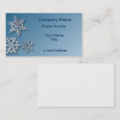 Schneeflocken auf blauer Ebene Visitenkarte (Vorne/Hinten)