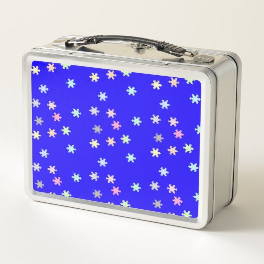Schneeflocken auf Blue Lunch Box (Rückseite)