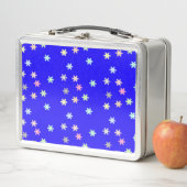 Schneeflocken auf Blue Lunch Box (Beispiel)