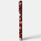 Schneeflocken auf Burgund Case-Mate iPhone Hülle (Rückseite / Links)