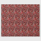 Schneeflocken auf Burgund Geschenkpapier (Flach)