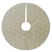 Schneeflocken auf dem Gold Brushed Polyester Tree Weihnachtsbaumdecke (Vorderseite)