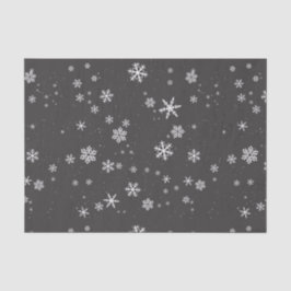 Schneeflocken auf dem grauen Winter Weihnachtsfeie Seidenpapier