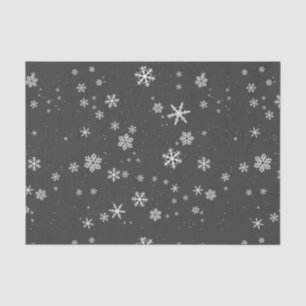 Schneeflocken auf dem grauen Winter Weihnachtsfeie Seidenpapier