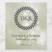 Schneeflocken auf dem Set "Sage Food and Beverage" Weinetikett (Einzelnes Label)