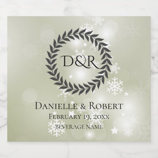 Schneeflocken auf den Etiketten der Sage Beer Bott (Einzelnes Label)