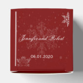 Schneeflocken auf der Cranberry-Gastgeschenk Hochz Geschenkschachtel (Oben)