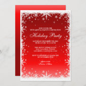 Schneeflocken auf der Roten Feier Einladung (Vorne/Hinten)