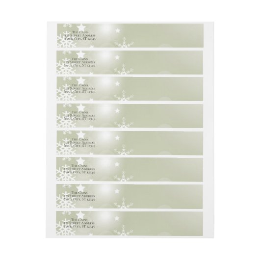 Schneeflocken auf der Sage Wraparound Rücksendeadr Rundum-Adressaufkleber (Bogen)