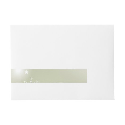 Schneeflocken auf der Sage Wraparound Rücksendeadr Rundum-Adressaufkleber (Vorderseite)