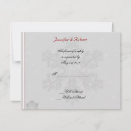 Schneeflocken auf der Silver Response-Karte RSVP Karte