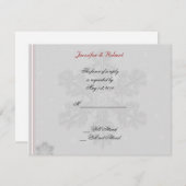 Schneeflocken auf der Silver Response-Karte RSVP Karte (Vorne/Hinten)