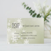 Schneeflocken auf der UAWG mit Sage Back RSVP Karte (Stehend Vorderseite)