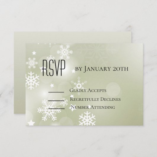 Schneeflocken auf der UAWG mit Sage Back RSVP Karte (Vorne/Hinten)