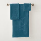 Schneeflocken auf dunkelblaues Handtuch Badhandtuch Set (Insitu)
