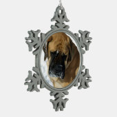 Schneeflocken auf englischer Zinn-Ornament (Links)