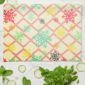 Schneeflocken auf gelbem Hintergrund mit Lippen Handtuch (Gefaltet)