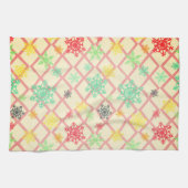 Schneeflocken auf gelbem Hintergrund mit Lippen Handtuch (Horizontal)