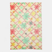 Schneeflocken auf gelbem Hintergrund mit Lippen Handtuch (Vertikal)