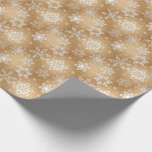 Schneeflocken auf Gold Geschenkpapier (Ecke)