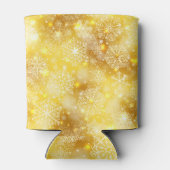 Schneeflocken auf goldenen Flächen Dosenkühler (Rückseite)