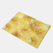 Schneeflocken auf goldenen Flächen Fußmatte (Schrägansicht)
