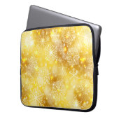 Schneeflocken auf goldenen Flächen Laptopschutzhülle (Vorderseite Links)