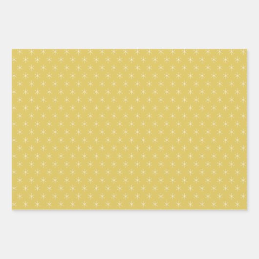 Schneeflocken auf Grün, Golden und Rot Geschenkpapier Set (Vorderseite 3)