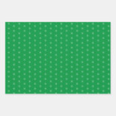 Schneeflocken auf Grün, Golden und Rot Geschenkpapier Set (Vorderseite 2)