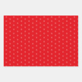 Schneeflocken auf Grün, Golden und Rot Geschenkpapier Set (Vorderseite)