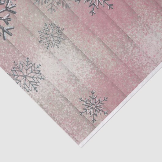 Schneeflocken auf Holz Frohe Weihnachten Seidenpapier (Ausschnitt)