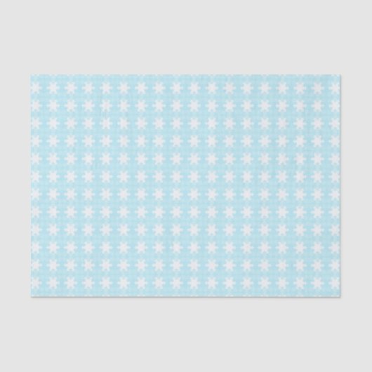 Schneeflocken auf Light Blue Seidenpapier (Vorderseite)