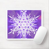 Schneeflocken auf Lila Mousepad (Mit Mouse)