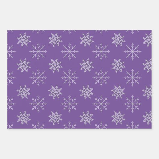Schneeflocken auf Lila Papier (Vorderseite)