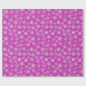 Schneeflocken auf magenta-rosa Schneesturm-Hinterg Geschenkpapier (Flach)