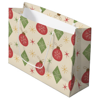 Schneeflocken auf Mid Century Diamanten und Orname Große Geschenktüte