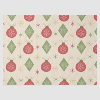 Schneeflocken auf Mid Century Diamanten und Orname Seidenpapier