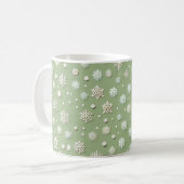 Schneeflocken auf Minze Kaffeetasse (Vorderseite Links)