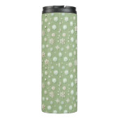 Schneeflocken auf Minze Thermosbecher (Rückseite)