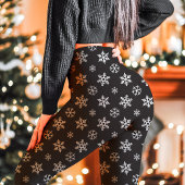 Schneeflocken auf Niedlichem Schwarzen Weihnachten Leggings