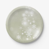 Schneeflocken auf Papier-Tellern Pappteller (Vorderseite)