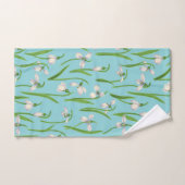Schneeflocken auf Poolblau Badhandtuch Set (Handtuch)
