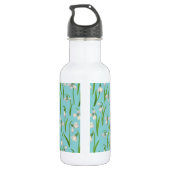 Schneeflocken auf Poolblau Edelstahlflasche (Rückseite)
