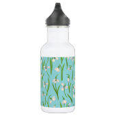 Schneeflocken auf Poolblau Edelstahlflasche (Rechts)