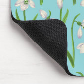 Schneeflocken auf Poolblau Mousepad (Ecke)