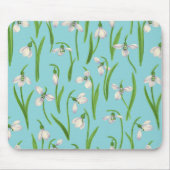 Schneeflocken auf Poolblau Mousepad (Vorne)