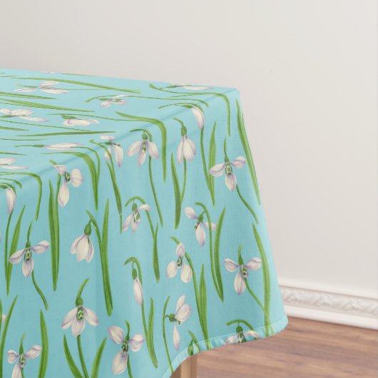 Schneeflocken auf Poolblau Tischdecke (Beispiel)