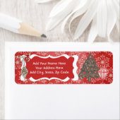 Schneeflocken auf Red Holiday-Rücksendeadressen-Au (Insitu)