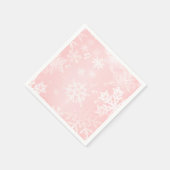 Schneeflocken auf rosa Papier Napkins Serviette (Ecke)