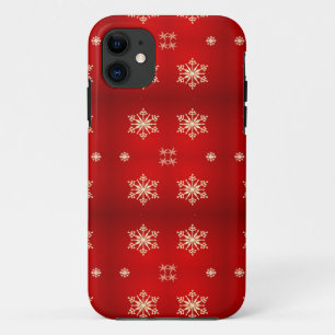 Schneeflocken auf rot Case-Mate iPhone hülle